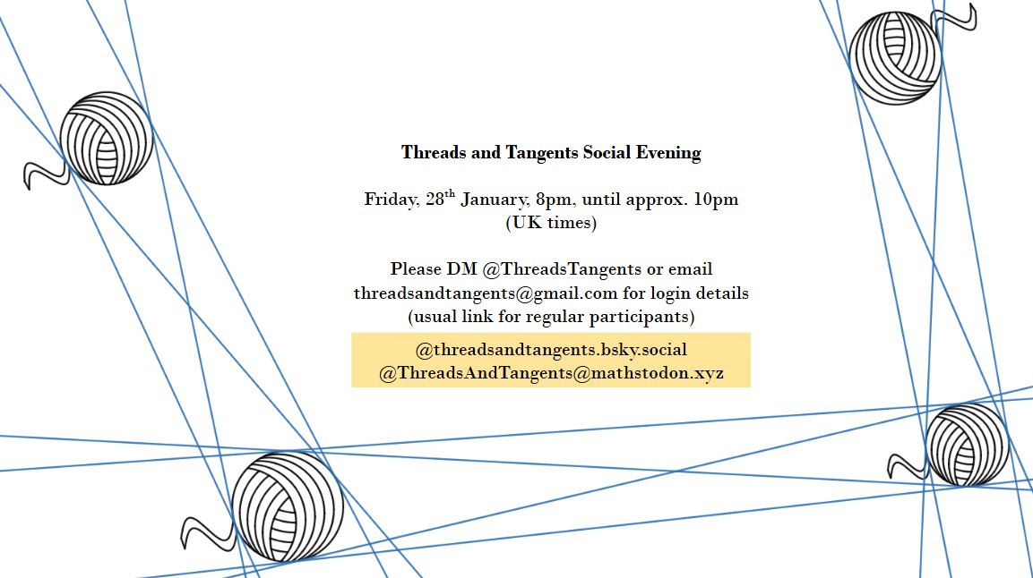 Join us on Friday for an online social evening, with quizzes and games! DM or email for the link - new faces welcome!