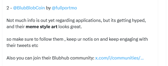 Gblub!

Last batch of approvals today!

Been supporting <a href="/BlubBlobCoin/">Blub</a> since the start when there wasn’t much info out and not much attention on it.

Now Blub has gained insane hype with 60k+ followers and Blubhub has filled with 10k+ members.

- Released the application, and