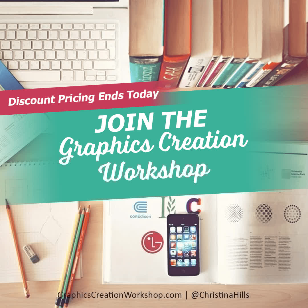 christinahills's tweet image. Final Call! 🚨

Today&apos;s the LAST DAY to join the Graphics Creation Workshop at 50% off!

Enroll now 👉 graphicscreationworkshop.com/enroll/

#webdesign #designhacks #diygraphics #graphicsworkshop