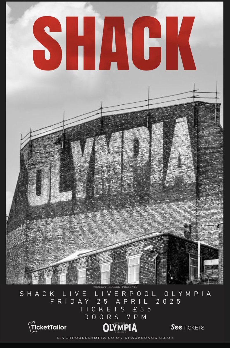 Shack back on the Streets of Kenny. Playing in the Olympia, around the corner from where we grew up and the place where our mum went to bingo every week! 

This is going to be very special! ❤️

Tickets on sale Saturday 9 am