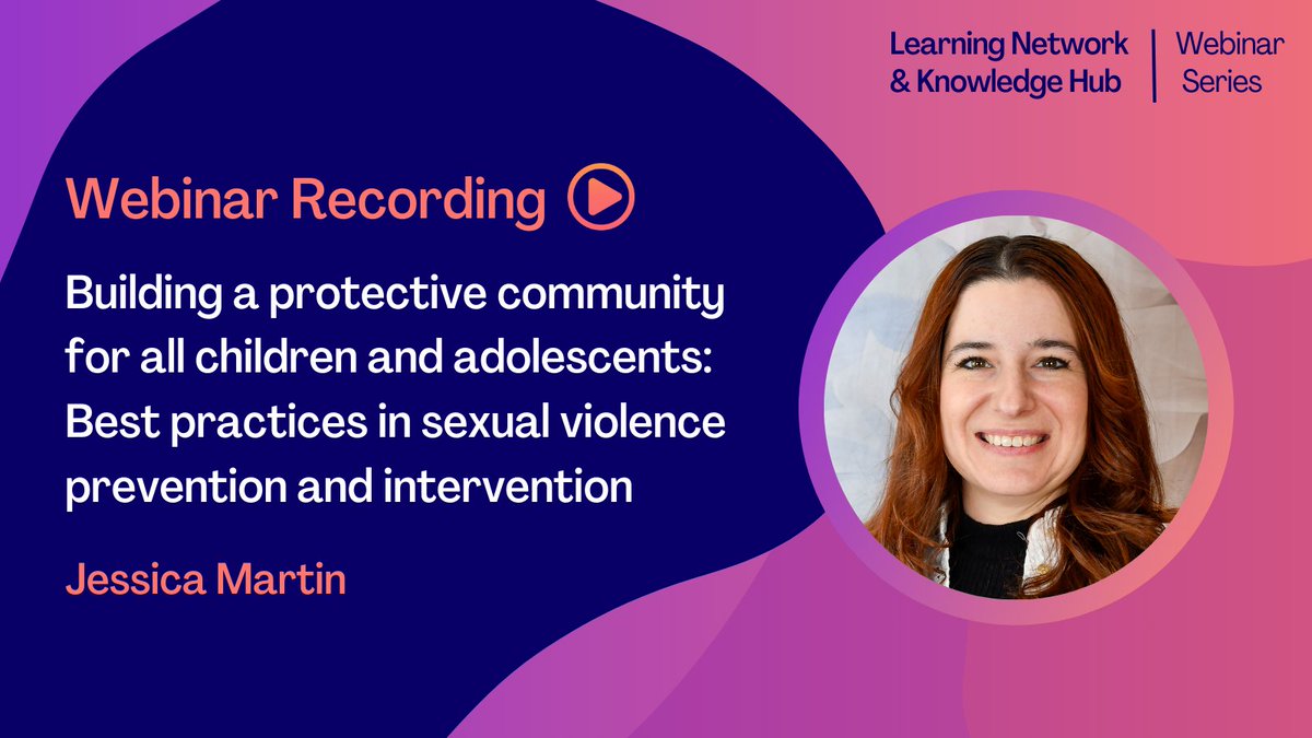 🔴 RECORDING AVAILABLE!

Watch Jessica Martin as she discusses the prevalence of child sexual violence in Quebec and the service model developed by Marie-Vincent to address it.

gbvlearningnetwork.ca/webinars/recor…

#francaphone #childsexualabuse #marievincent #quebec