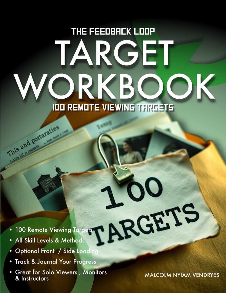 Nyiam_'s tweet image. Just released my first eBook project Target Workbook : 100 Remote Viewing Targets . A digital target pool with 100 Validation RV targets -- thats a target every 3 days or 8 targets a month for a whole year. More info bit.ly/4kg1l2S