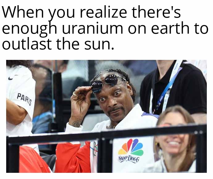I verified with the new Claude 3.7 for both Uranium and Thorium. 

The total uranium and thorium in Earth's crust (approximately 40 trillion tons of uranium and 160 trillion tons of thorium) could theoretically power human civilization at current energy consumption for about 16.8