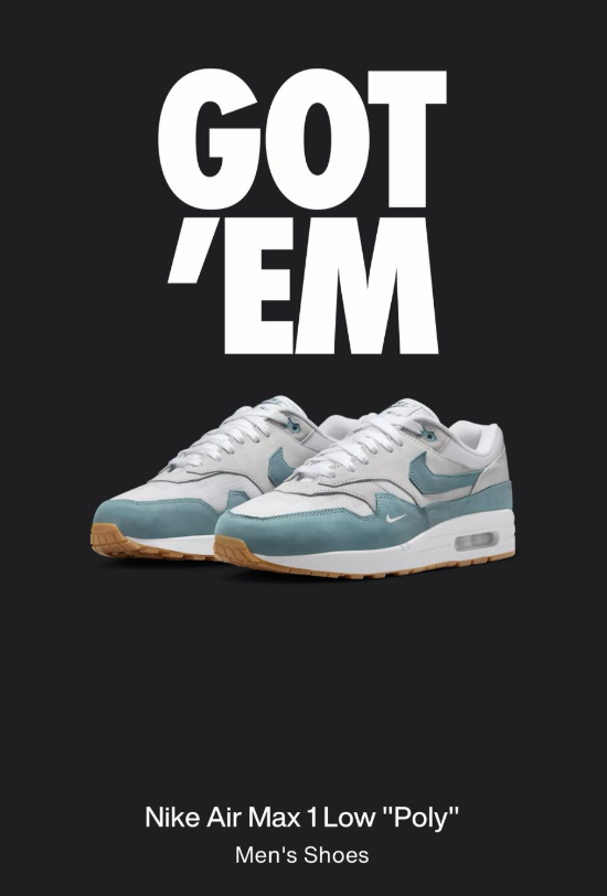 got 'em 💪
Nike Air Max 1 Low Poly Adventure