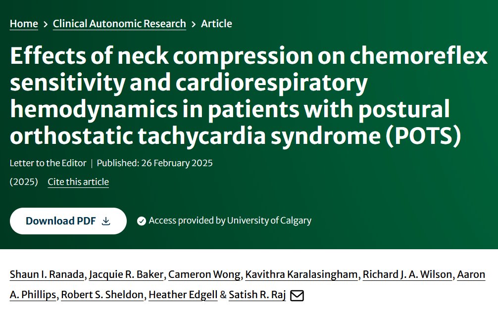 Dr. Satish Raj’s Research Team (@teamsrraj) on Twitter photo Raj Lab's Shaun Ranada (PhD Student) published a manuscript in the Clinical Autonomic Research Journal regarding the effects of neck compression in patients with POTS! rdcu.be/ebiEq
<a href="/shaun_ranada/">Shaun Ranada</a> <a href="/satish_r_raj/">Satish R Raj</a> <a href="/jacquie__baker/">Jacquie Baker</a> <a href="/LibinInstitute/">Libin Cardiovascular Institute</a> <a href="/UCalgary/">U Calgary</a> <a href="/UCalgaryMed/">UCalgaryMedicine</a> Raj Lab's Shaun Ranada (PhD Student) published a manuscript in the Clinical Autonomic Research Journal regarding the effects of neck compression in patients with POTS! rdcu.be/ebiEq
<a href="/shaun_ranada/">Shaun Ranada</a> <a href="/satish_r_raj/">Satish R Raj</a> <a href="/jacquie__baker/">Jacquie Baker</a> <a href="/LibinInstitute/">Libin Cardiovascular Institute</a> <a href="/UCalgary/">U Calgary</a> <a href="/UCalgaryMed/">UCalgaryMedicine</a>