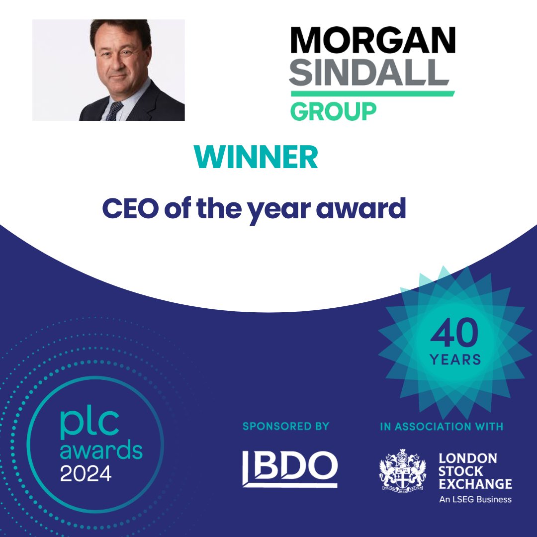 And the winner of tonight's CEO of the year award, sponsored by <a href="/Citi/">Citi</a> is...John Morgan from <a href="/morgansindall/">Morgan Sindall Group</a>! Huge congratulations to John on this incredibly well deserved win #plcawards #winner #plcis40