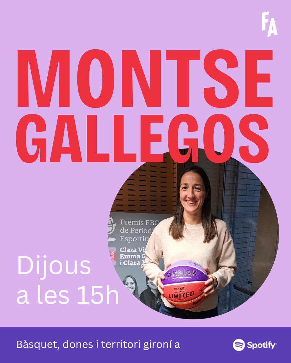Faldilles Alineades (@faldillalineada) on Twitter photo Demà hi tornem amb una professional totterreny💥 Perquè la Montse Gallegos és exjugadora de bàsquet, preparadora física, readaptadora de lesions i entrenadora.
Molt contentes de poder comptar amb ella <a href="/RECentrena/">REC Entrenamiento</a> 💜
🎙 En el perfil d'Spotify de Faldilles Alineades Demà hi tornem amb una professional totterreny💥 Perquè la Montse Gallegos és exjugadora de bàsquet, preparadora física, readaptadora de lesions i entrenadora.
Molt contentes de poder comptar amb ella <a href="/RECentrena/">REC Entrenamiento</a> 💜
🎙 En el perfil d'Spotify de Faldilles Alineades