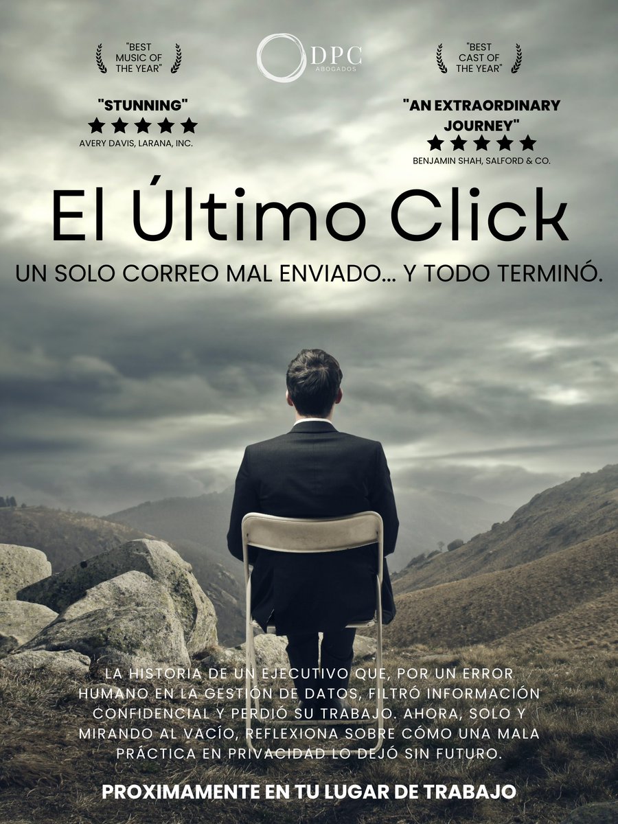 📩 Un solo correo mal enviado… y todo terminó.

Los errores humanos son la principal causa de fugas de información. ¿Tienes los controles necesarios para evitarlo? 

🚨No dejes que "El Último Click" pase en tu empresa.
#Privacidad #ProtecciónDeDatos #Ciberseguridad #Compliance