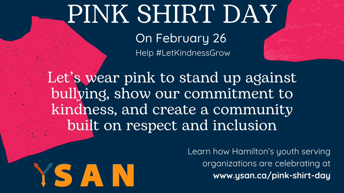 Hamilton is taking a stand against bullying! 🚨
Today, wear pink to promote kindness, inclusion, and respect in our schools, workplaces, and community.

💗 👚 Show your support for a bully-free Hamilton!

#LetKindessGrow #HamOntYouth #PinkShirtDay2025