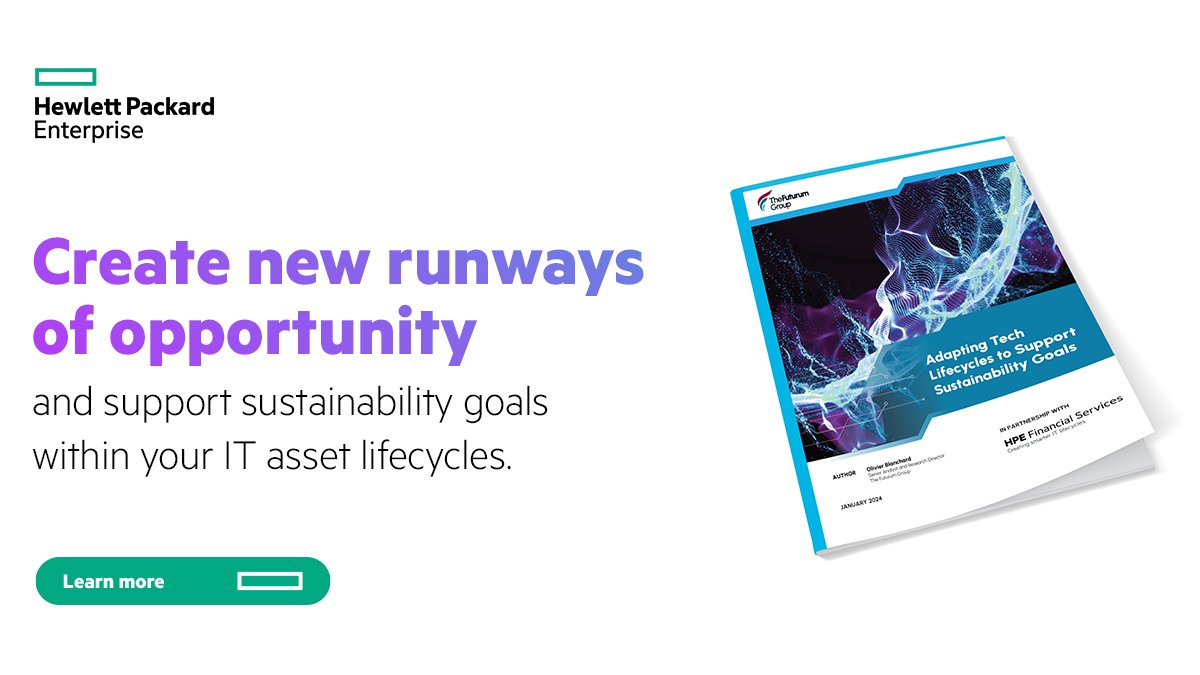 Discover how adapting tech lifecycles can drive sustainability and optimize efficiency. Learn strategies to maximize resource use and minimize waste.
hpe.to/6013LXpkP

#HPEFS #Sustainability