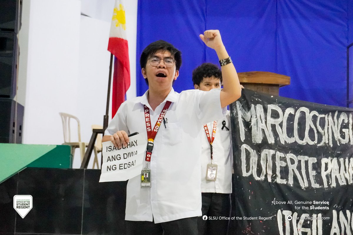 slsuOSR's tweet photo. [39th EDSA PEOPLE POWER REVOLUTION AT SOUTHERN LUZON STATE UNIVERSITY] https://t.co/59Gxq0gPNe