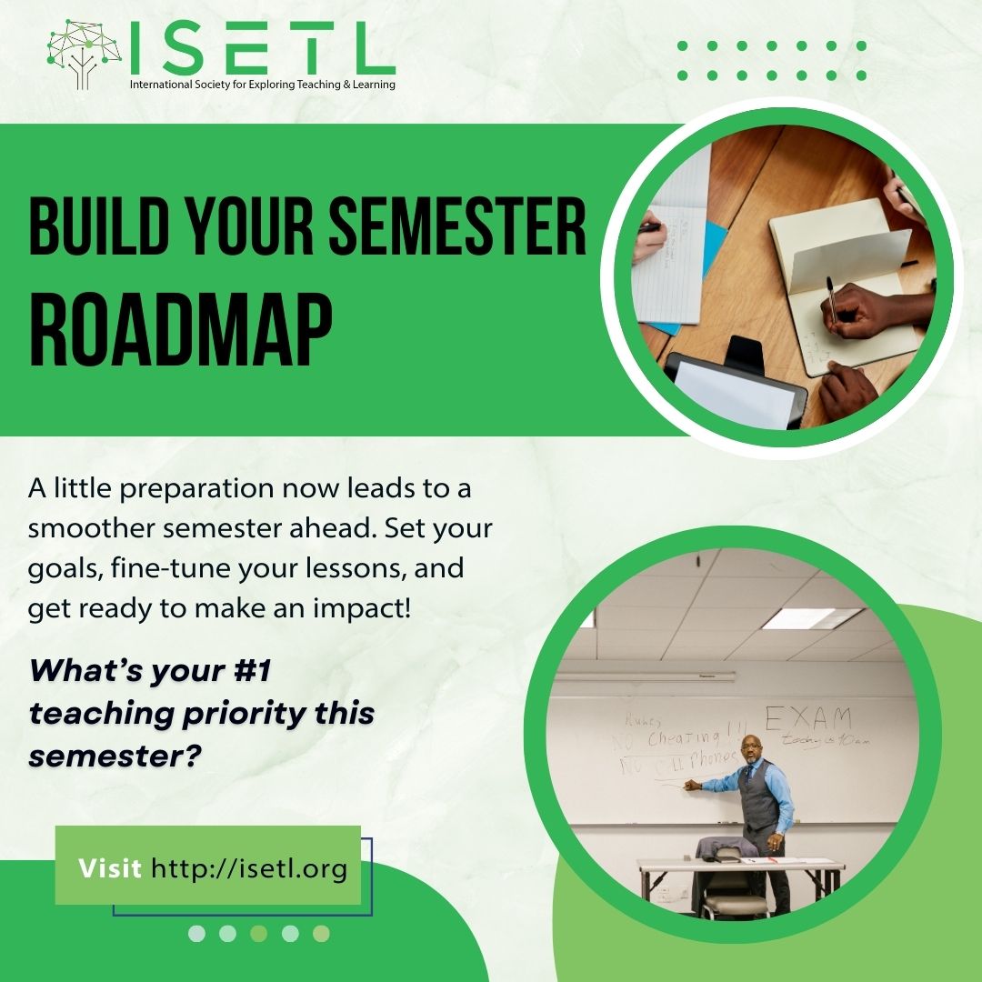 ISETL_'s tweet image. 🛤️ Plan, Prepare, Succeed! 🛤️
A little preparation now leads to a smoother semester ahead. Set your goals, fine-tune your lessons, and get ready to make an impact!
📝 What’s your #1 teaching priority this semester?
#TeachingGoals #SemesterSuccess #PlanToThrive #ISETL