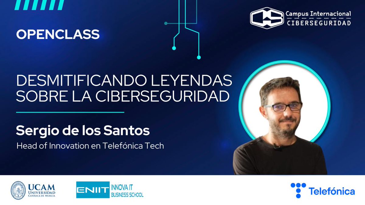 CampusCiberseg's tweet image. 🚨 ¿Ciberseguridad o mitos? 🚨
¡Es hora de desmentir los #mitos más comunes! Únete a la #openclass gratuita con @ssantos y aprende todo lo que necesitas saber para enfrentar las amenazas digitales ¡No te quedes atrás!
👉 comunicacion.campusciberseguridad.com/desmitificando…