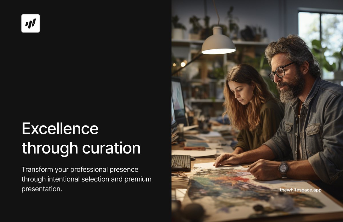 Transform your professional presence through intentional selection and premium presentation.

Join our waitlist at thewhitespace.app/waitlist

#thewhitespace #qualityoverquantity #designwithpurpose