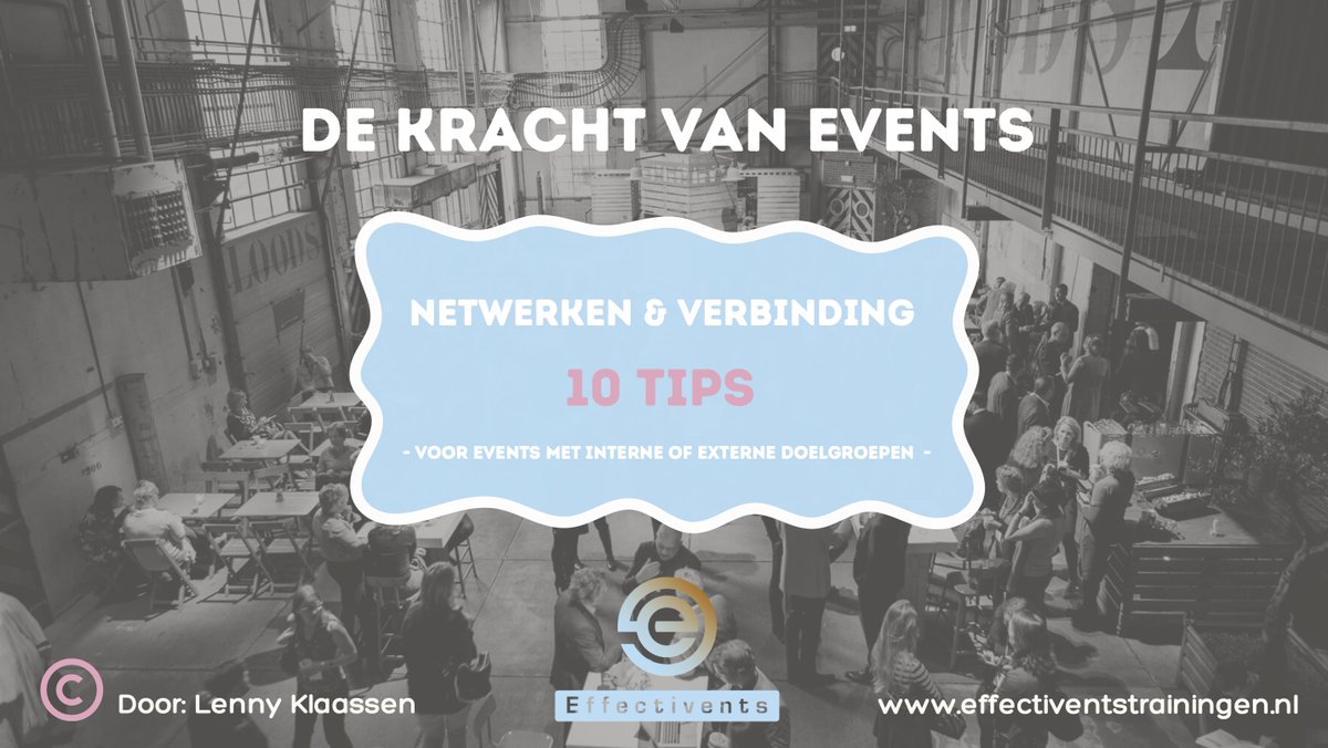 Effectivents's tweet photo. Hoe zorg je er als eventorganisator voor dat netwerken een centrale rol krijgt op jouw evenement? Hier zijn 10 tips om interactie te bevorderen en waardevolle connecties te stimuleren. 
Vraag het gratis whitepaper aan via een mailtje aan info@effectivents.nl 
#eventmanagement https://t.co/D1L2SSply7