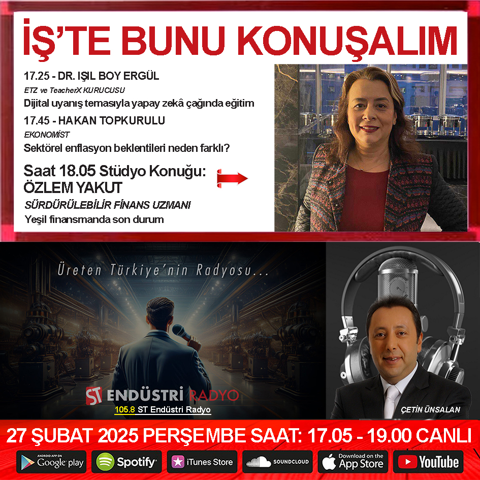ÇetinÜnsalan (@cetinunsalantv) on Twitter photo ÇETİN ÜNSALAN İLE İŞ’TE BUNU KONUŞALIM ENDÜSTRİ RADYO’DA... Dijital uyanış temasıyla yapay zekâ çağında eğitim; Sektörel enflasyon beklentileri neden farklı?; Yeşil finansmanda son durum <a href="/stendustriradyo/">ST Endüstri Radyo</a> <a href="/IsilBoy/">Dr. Işıl Boy Ergül</a> <a href="/htopkurulu/">Hakan Topkurulu</a> <a href="/reelpiyasalar/">ReelPiyasalar</a> ÇETİN ÜNSALAN İLE İŞ’TE BUNU KONUŞALIM ENDÜSTRİ RADYO’DA... Dijital uyanış temasıyla yapay zekâ çağında eğitim; Sektörel enflasyon beklentileri neden farklı?; Yeşil finansmanda son durum <a href="/stendustriradyo/">ST Endüstri Radyo</a> <a href="/IsilBoy/">Dr. Işıl Boy Ergül</a> <a href="/htopkurulu/">Hakan Topkurulu</a> <a href="/reelpiyasalar/">ReelPiyasalar</a>