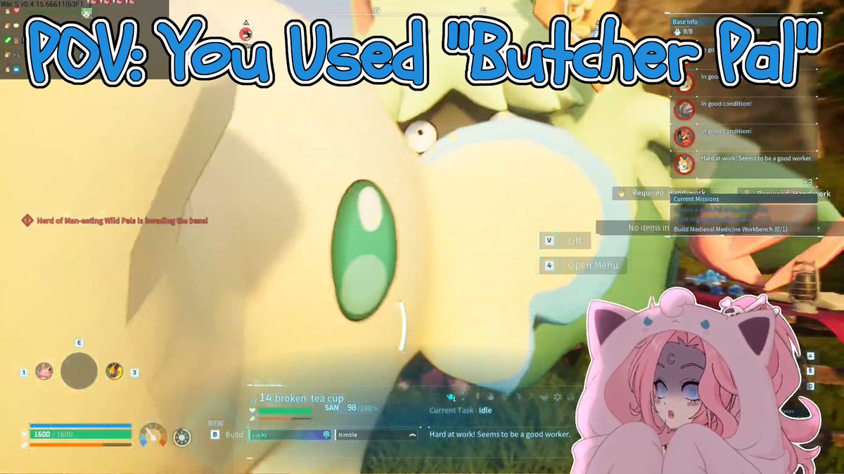 ThatNamons's tweet photo. Hello Gentle Farters,
Today we get to visit with @MeowMoonified as she learns about the "Butcher" option in Palworld. She just obeys Victor blindly and once she finds out she becomes inconsolable. LUBBERS tho. #DDoM
4K Link Below https://t.co/XrNwfFqlO2