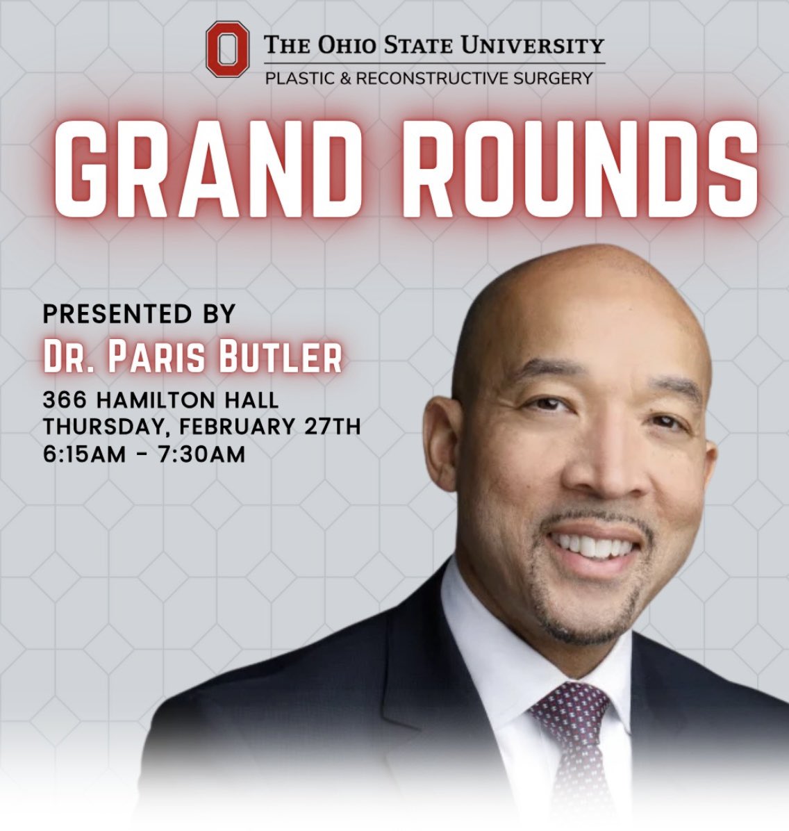 Paris Butler (@drparisbutler) on Twitter photo Honored and excited to be <a href="/OhioStateSurg/">Ohio State Wexner Medical Center Surgery Dept.</a> (PRS) visiting professor. Thank you for the invitation and I’m looking forward to an outstanding visit! <a href="/The_PSF/">The Plastic Surgery Foundation (The PSF)</a> <a href="/YalePlastics/">Yale Plastic Surgery</a> <a href="/YaleSurgery/">Yale Surgery</a> <a href="/GarnesSociety/">Arthur L. Garnes Society</a> <a href="/SocietyofBAS/">Society of Black Academic Surgeons</a> Honored and excited to be <a href="/OhioStateSurg/">Ohio State Wexner Medical Center Surgery Dept.</a> (PRS) visiting professor. Thank you for the invitation and I’m looking forward to an outstanding visit! <a href="/The_PSF/">The Plastic Surgery Foundation (The PSF)</a> <a href="/YalePlastics/">Yale Plastic Surgery</a> <a href="/YaleSurgery/">Yale Surgery</a> <a href="/GarnesSociety/">Arthur L. Garnes Society</a> <a href="/SocietyofBAS/">Society of Black Academic Surgeons</a>