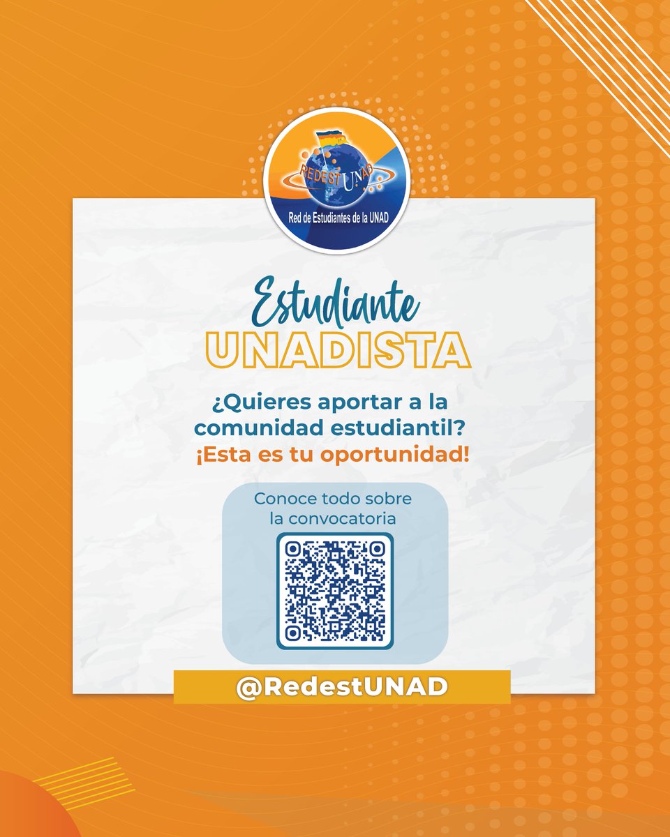 🎒 Convocatoria para Estudiantes 🎒

📖🏆 Si eres estudiante de la ECAPMA, esta es tu oportunidad para representar a tus compañeros en el Consejo de Escuela. 🙌

🔗 Detalles de la convocatoria aquí 👉 sgeneral.unad.edu.co/eleccion-repre…