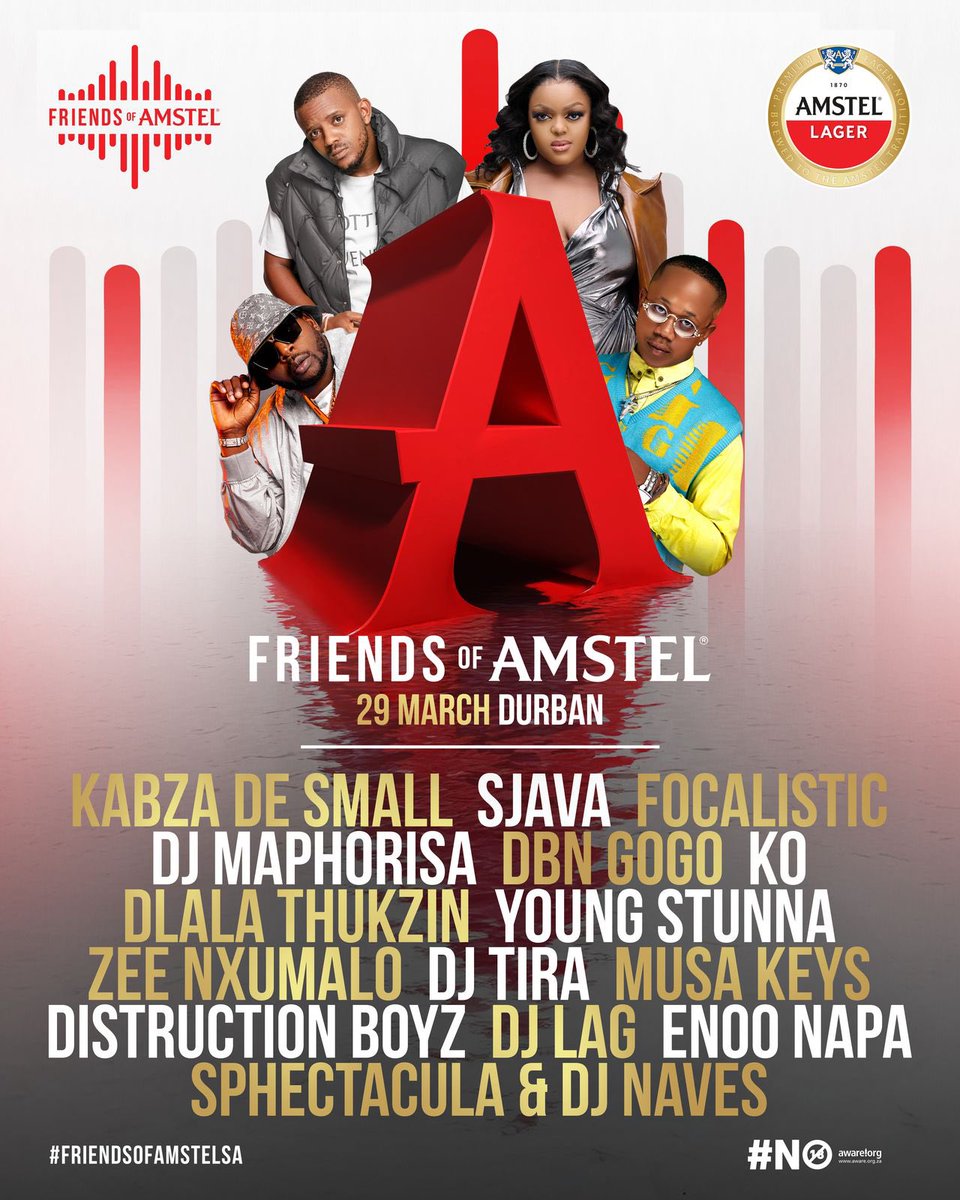 I’ll Be celebrating Birth Month in Style with #FriendsOfAmstelSA 

📆 : 29 March
🏟️ : Durban 

Win your ticket as well 
amstel.co.za/Competitions/f…