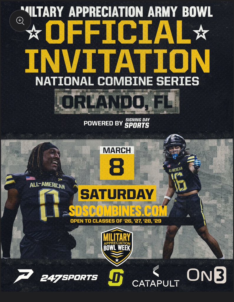 Blessed to receive an invite to the national combine! <a href="/LargoFootball/">Largo Football</a> <a href="/CoachTylerFunk/">Tyler Funk</a>