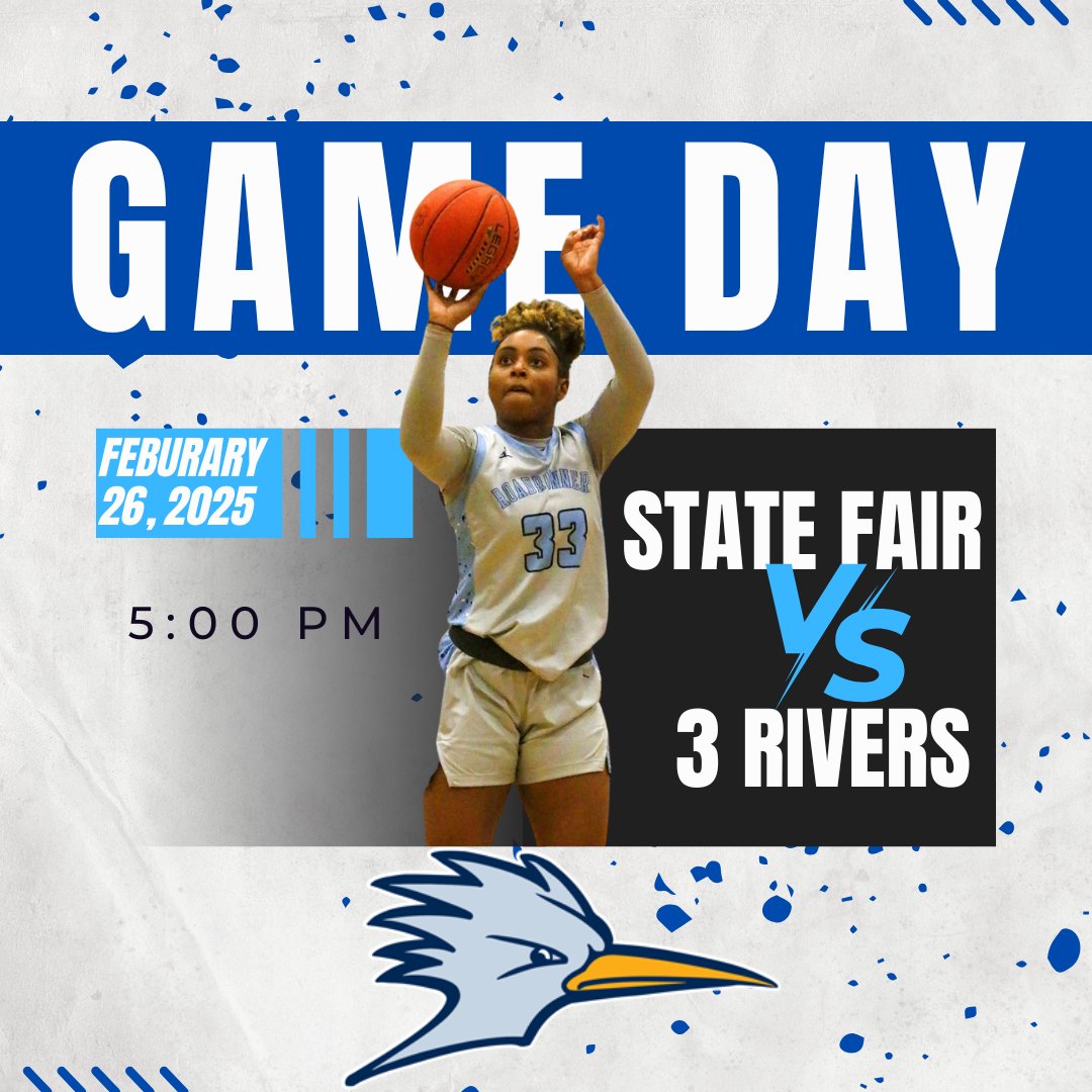 StateFairWBB's tweet photo. 🚨Game Day🚨
🆚Three Rivers
⏰5:00 PM
📍Poplar Bluff, MO
📺https://t.co/ONwRI7Ic8L https://t.co/xqDK87gUl9
