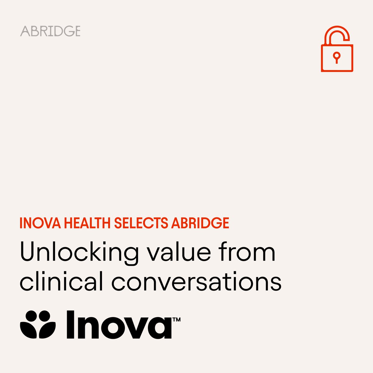 Abridge (@abridgehq) on Twitter photo ๐๐๐ป๐ป๐ผ๐๐ป๐ฐ๐ฒ๐บ๐ฒ๐ป๐: <a href="/InovaHealth/">Inova</a> leading health system in Northern Virginia and the Washington, DC regionโselects Abridge to enhance clinician satisfaction and patient experience.
Following a competitive evaluation process, Inova Health has chosen Abridge for its ๐๐๐ป๐ป๐ผ๐๐ป๐ฐ๐ฒ๐บ๐ฒ๐ป๐: <a href="/InovaHealth/">Inova</a> leading health system in Northern Virginia and the Washington, DC regionโselects Abridge to enhance clinician satisfaction and patient experience.
Following a competitive evaluation process, Inova Health has chosen Abridge for its