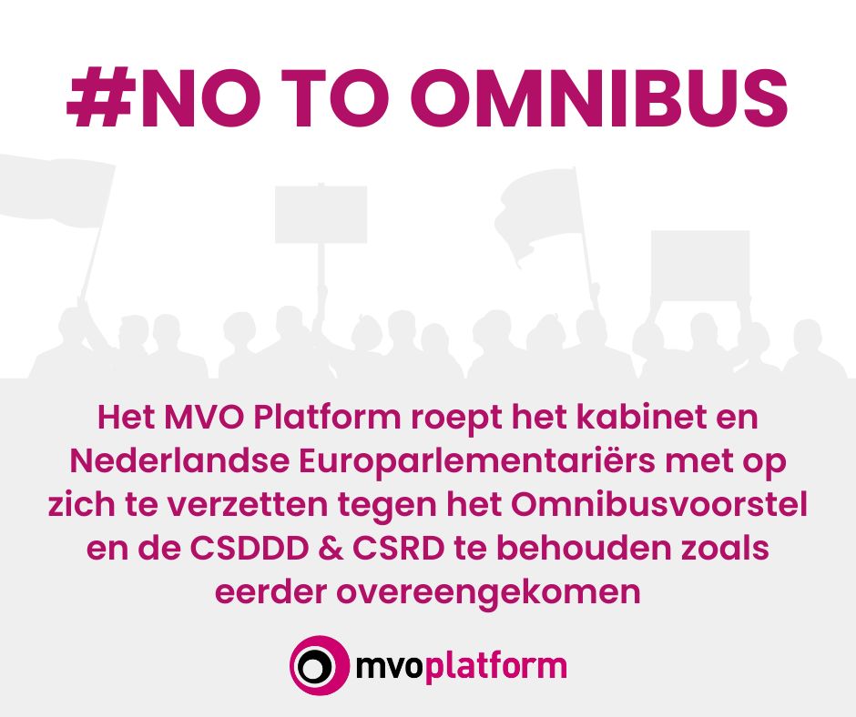 MVOplatform's tweet image. Met het Omnibusvoorstel legt de Europese Commissie een bom onder de ‘anti-wegkijkwet’ (de CSDDD) die grote bedrijven verplicht om verantwoordelijkheid te nemen voor mensenrechtenschendingen en milieuschade in hun productieketens bit.ly/4hOEABE  #NoToOmnibus #YestoCSDDD