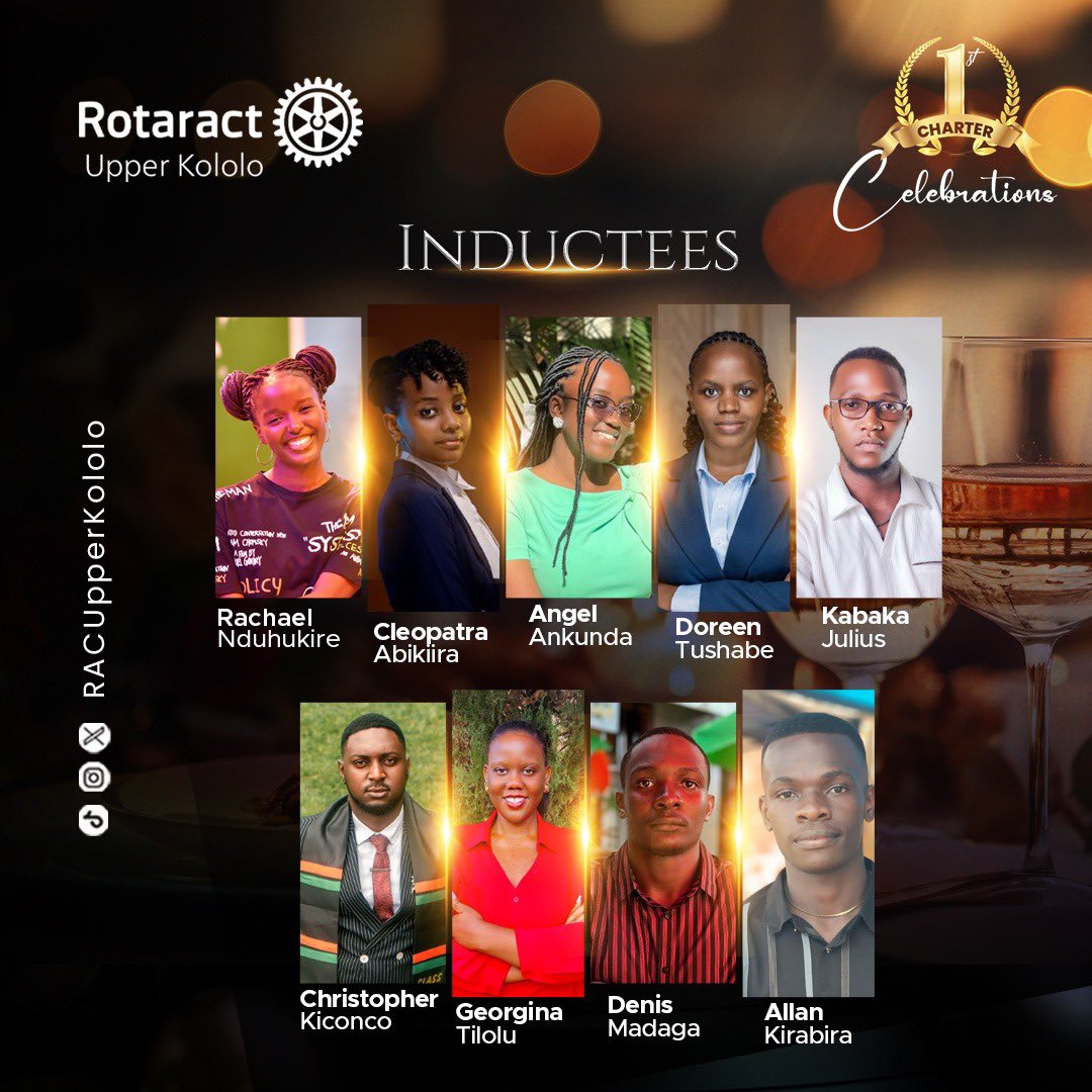 Rotaract Club of Upper Kololo (@racupperkololo) on Twitter photo Squad just got stronger!🔥🔥
New Faces, same mission!
Welcome to our newest members 🥳
It’s time to serve, grow, and have a blast while at it!
Join us tomorrow <a href="/RozaDymz/">Roza Dymz Kla</a> at 6pm as we welcome them officially 🥳
#UKAt1 #UKSquad Squad just got stronger!🔥🔥
New Faces, same mission!
Welcome to our newest members 🥳
It’s time to serve, grow, and have a blast while at it!
Join us tomorrow <a href="/RozaDymz/">Roza Dymz Kla</a> at 6pm as we welcome them officially 🥳
#UKAt1 #UKSquad