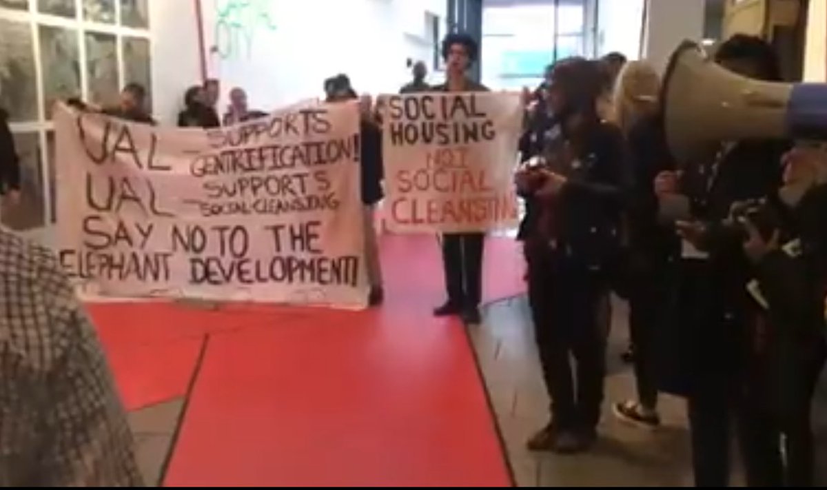 Students! Don't suffer in silence high rents, shit flats and all. Get involved with us! Fight to win!

(Photo: LCC-UAL students protesting their own university involvement with the social cleansing of The Elephant)