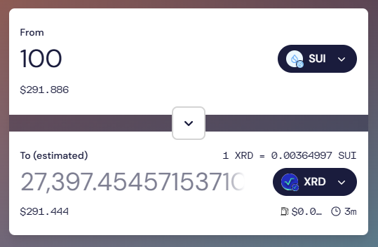 Amazing job <a href="/astrolescent/">Astrolescent 👨‍🚀</a> and congratulations SUI community - Experience Radix with ease by bridging directly from SUI to XRD thanks to Astrolescent's <a href="/RocketXexchange/">RocketX Mega DEX</a> integration.

With support for major wallets such as <a href="/suiet_wallet/">Suiet | Sui Wallet</a> and <a href="/phantom/">Phantom</a>, bridge a little SUI and trade
