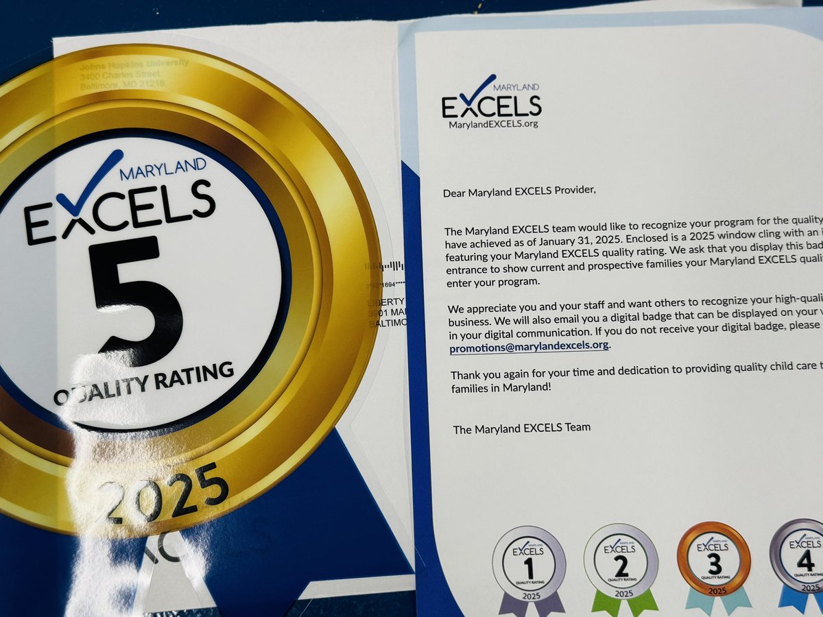 Our early learning department received a 5 star quality rating! Major accomplishment and shoutout to our Judy Center Director <a href="/liberty64powell/">Shelley Powell</a> and our PreK teachers on a job well done!  

<a href="/BaltCitySchools/">Baltimore City Public Schools</a> We believe in early learning and strive to provide a quality program daily!