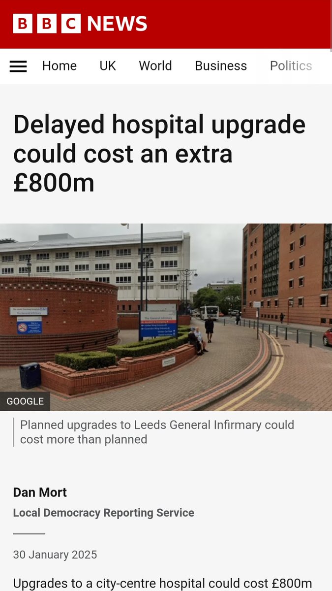 <a href="/Conservatives/">Conservatives</a> <a href="/WetherbyCllrs/">Councillor Alan Lamb</a> Lewis made no mention in #LeedsBudget of Labour postponing Leeds General Infirmary rebuild and Children's Hospital opening to 2040:

"Reeves is a Leeds MP... campaigned vigorously for LGI rebuild... regular feature of her leaflets... but no money [as Chancellor]", <a href="/WetherbyCllrs/">Councillor Alan Lamb</a>