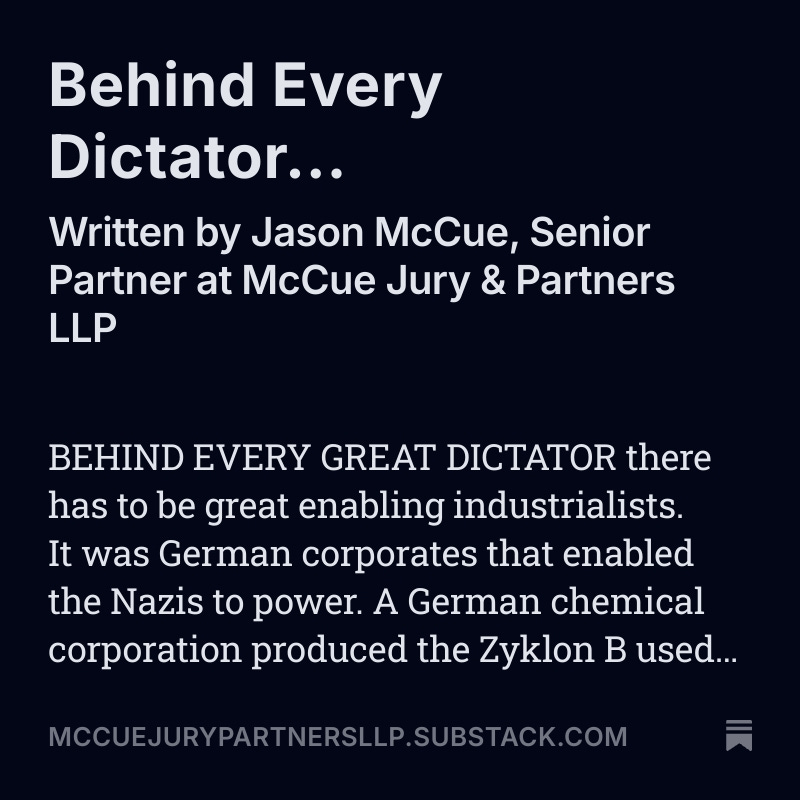McCue Jury & Partners LLP (@mccuejury) on Twitter photo Read our latest Substack post, written by Senior Partner <a href="/JasonMccue/">Jason McCue</a> here:
open.substack.com/pub/mccuejuryp… Read our latest Substack post, written by Senior Partner <a href="/JasonMccue/">Jason McCue</a> here:
open.substack.com/pub/mccuejuryp…