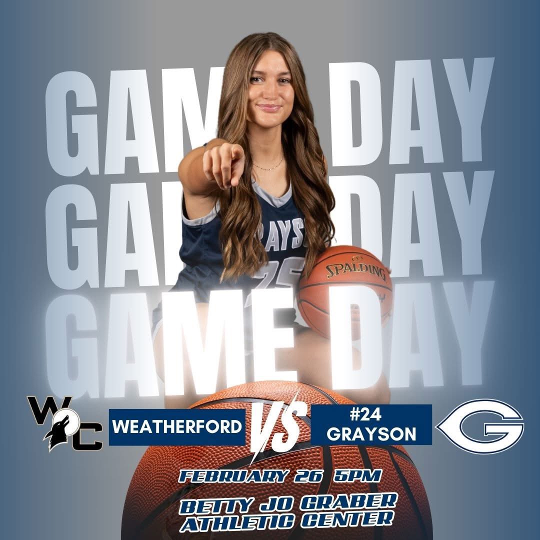 Big 🚨GAMEDAY🚨 on the road tonight!

🆚Weatherford
⏰5pm
📍Betty Jo Graber Athletic Center
📺 tinyurl.com/8xjkwskc 

<a href="/CoachBSimm0/">Simeon Burton</a>