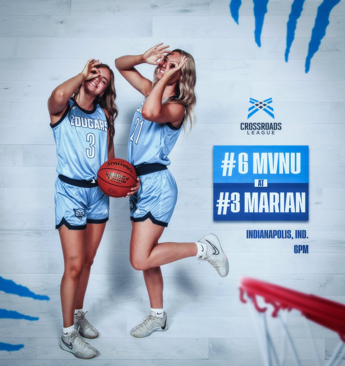 MVNU Athletics (@mvnu_cougars) on Twitter photo No. 6 <a href="/mvnuWBB/">MVNU Women's Basketball</a> begins postseason play today at No. 3 Marian University! The Crossroads League Quarterfinals matchup tips-off at 6pm in Indianapolis!
📺iscsportsnetwork.com/events/2025-wb…
📊stats.statbroadcast.com/broadcast/?id=…
Listen on 90.9fm or WNZR.fm <a href="/WNZR_Sports/">Voice of the Cougars</a> No. 6 <a href="/mvnuWBB/">MVNU Women's Basketball</a> begins postseason play today at No. 3 Marian University! The Crossroads League Quarterfinals matchup tips-off at 6pm in Indianapolis!
📺iscsportsnetwork.com/events/2025-wb…
📊stats.statbroadcast.com/broadcast/?id=…
Listen on 90.9fm or WNZR.fm <a href="/WNZR_Sports/">Voice of the Cougars</a>