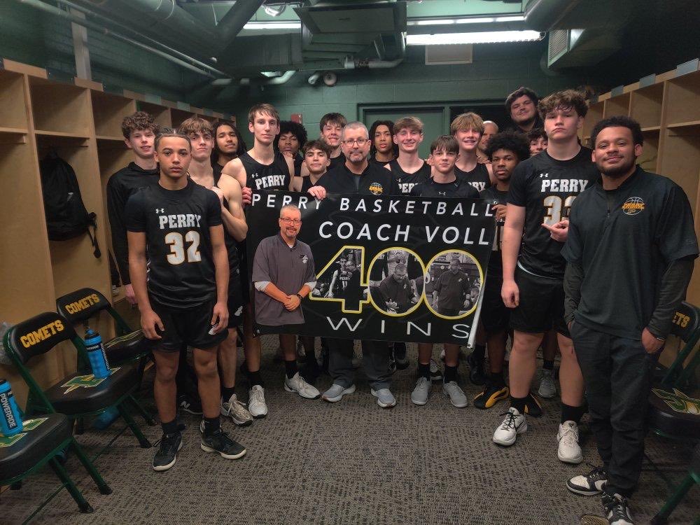 Courtside With Sammy B & Lee (@courtsidesamlee) on Twitter photo Big shoutout to Coach Voll for career win #400! <a href="/ThePHSnews/">PHS News</a> <a href="/Perryboyshoops/">Perry Panthers Boys Basketball</a> <a href="/LFos23/">Lee Foster</a> <a href="/NEO_Spotlight/">T.J. Peatross</a> <a href="/ohioBKcoaches/">OHSBCA</a> <a href="/FederalLeagueOH/">Federal League</a> 🏀🔥 Big shoutout to Coach Voll for career win #400! <a href="/ThePHSnews/">PHS News</a> <a href="/Perryboyshoops/">Perry Panthers Boys Basketball</a> <a href="/LFos23/">Lee Foster</a> <a href="/NEO_Spotlight/">T.J. Peatross</a> <a href="/ohioBKcoaches/">OHSBCA</a> <a href="/FederalLeagueOH/">Federal League</a> 🏀🔥