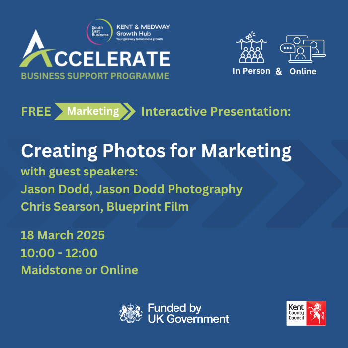 WestKentBusiness (@wkentbusiness) on Twitter photo Stand out from the crowd with stunning visuals!
Join this FREE hybrid workshop on 18th March 2025. Learn how to create professional-looking imagery.
✔ Available in Maidstone or online
✔ Perfect for SMEs & entrepreneurs
Book Now: zurl.co/Ve65u
<a href="/KMGrowthHub/">K&M Growth Hub</a> Stand out from the crowd with stunning visuals!
Join this FREE hybrid workshop on 18th March 2025. Learn how to create professional-looking imagery.
✔ Available in Maidstone or online
✔ Perfect for SMEs & entrepreneurs
Book Now: zurl.co/Ve65u
<a href="/KMGrowthHub/">K&M Growth Hub</a>