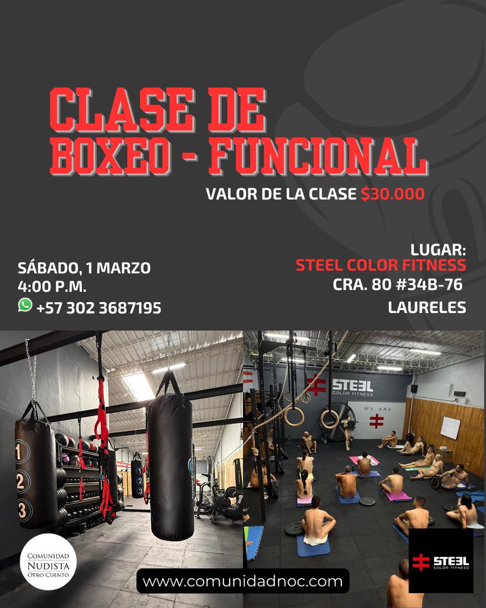 Ya te inscribiste en nuestra clase sin ropa. 
En medellin
comunidadnoc.com/event/boxeo-y-…