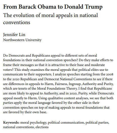 ✨🚨 | NEW ISSUE 24(2)

𝐅𝐫𝐨𝐦 𝐁𝐚𝐫𝐚𝐜𝐤 𝐎𝐛𝐚𝐦𝐚 𝐭𝐨 𝐃𝐨𝐧𝐚𝐥𝐝 𝐓𝐫𝐮𝐦𝐩
The evolution of moral appeals in national conventions

by Jennifer Lin

👉 doi.org/10.1075/jlp.22…