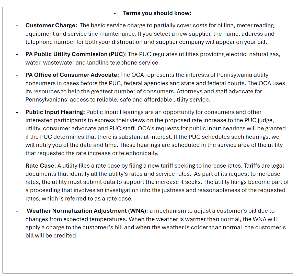 pa_oca's tweet image. UGI Utilities- Gas filed a rate increase request with the @PA_PUC. If approved as written, UGI can collect an additional $110.4 million per year in total from all customers. Our office filed a complaint against the proposal (bit.ly/3QsRLfK). Make your voice heard.