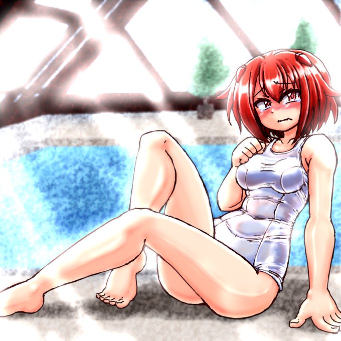 やっぱり変身状態なら頭飾りも必要だよね…というわけでアカネチャン差分+ついでに出来た非変身紺スク差分|ω゜) 