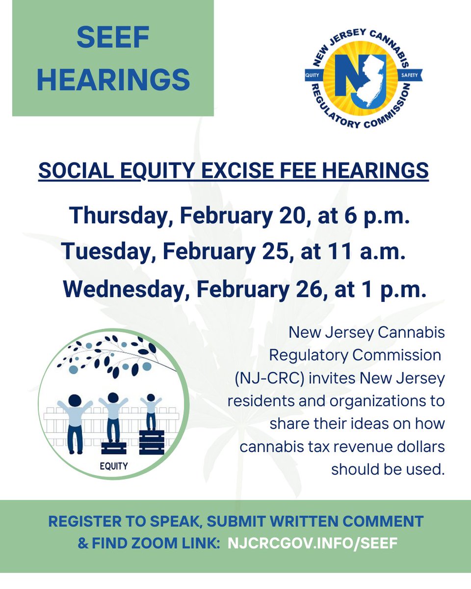 Join us live today at 1 p.m. to watch the last SEEF hearing. Can't attend and have an idea on how SEEF dollars should be spent? Submit a written comment! NJCRCGOV.INFO/SEEF