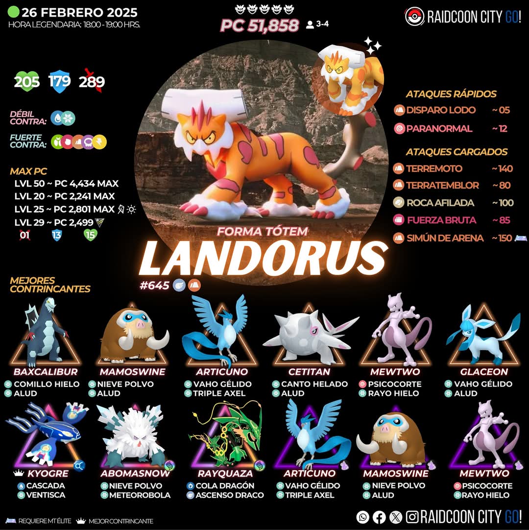 RaidCoonCityGo's tweet photo. 🌪️ ¡El trío de las nubes regresa a #PokémonGo! ️🌪 En las incursiones de 5 estrellas de #PokémonGo como parte del evento "Camino a #Unova".

 ¡Prepárate para desafiar a #Tornadus, #Thundurus y #Landorus!

📅 Fecha:26 de febrero

¡Síguenos! 🫶✨️ https://t.co/lvlrOFkdjR