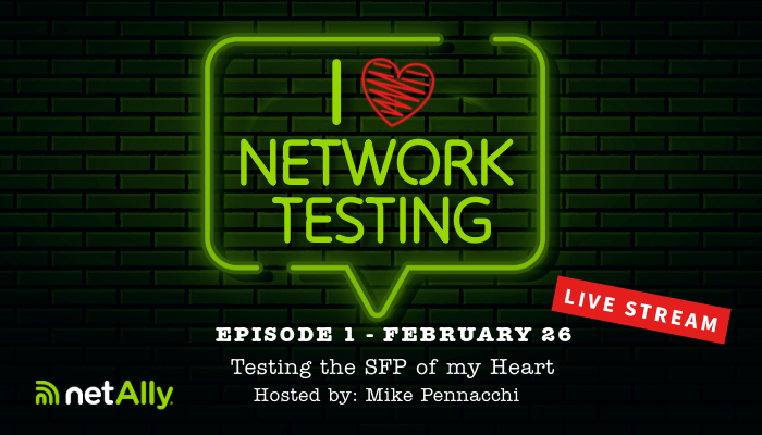 NetAlly's tweet image. LIVE STREAM TODAY at 10:00 AM MST!
👉 I ❤️ Network Testing - Testing the SFP of my Heart 
👉 Hosted by @cctttraining
ow.ly/eKqc50V6SNN
#LiveStream #NetAlly #NetworkTesting