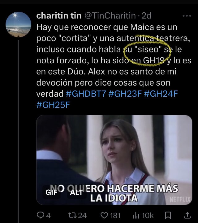 Luar_lu_'s tweet photo. @TinCharitin “Seseo” es una palabra que recoge la RAE, “siseo” es un palabro. Y por narices tiene q sonar forzado, es lo que pasa  cuando la pronunciación natural es mala pero se intenta pronunciar bien, no veo qué tiene de malo intentar hablar bien aunque se note que no sale espontáneo. https://t.co/episJLn1Rx