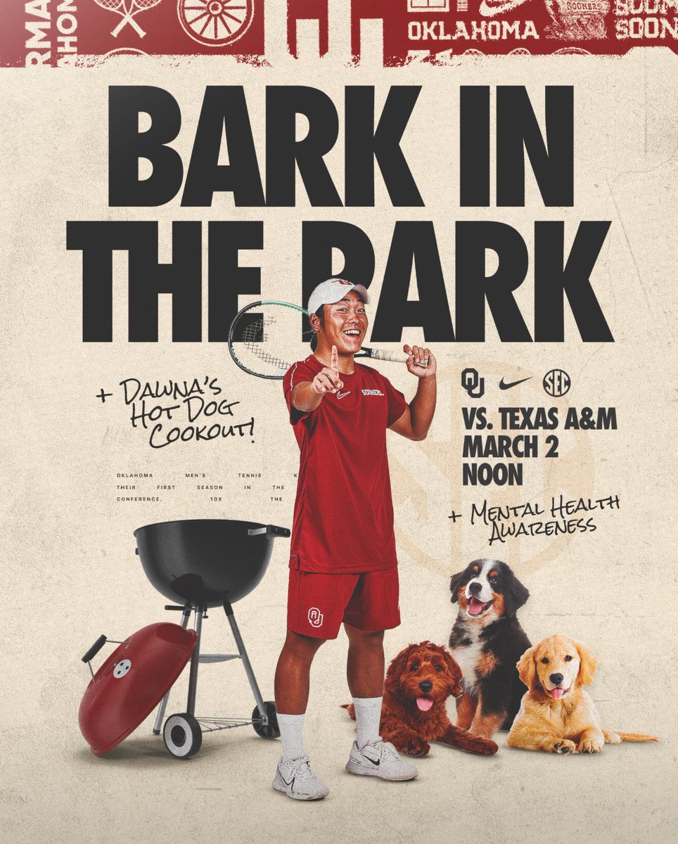 OKTF Pro Series (@oktfpts) on Twitter photo <a href="/dawnajjohnston/">Dawna Johnston</a>, our Tournament Director for the <a href="/norman_open/">Norman Tennis Open</a> W35 & M25, invites you to one of her famous "Dawna's Hot Dog Cookouts" on Sunday, March 2, at Noon CT. Enjoy a FREE hot dog and FREE admission as your <a href="/ITA_Tennis/">ITA</a> #26 ranked <a href="/OU_MTennis/">Oklahoma Tennis</a> team takes on the #12 ranked <a href="/dawnajjohnston/">Dawna Johnston</a>, our Tournament Director for the <a href="/norman_open/">Norman Tennis Open</a> W35 & M25, invites you to one of her famous "Dawna's Hot Dog Cookouts" on Sunday, March 2, at Noon CT. Enjoy a FREE hot dog and FREE admission as your <a href="/ITA_Tennis/">ITA</a> #26 ranked <a href="/OU_MTennis/">Oklahoma Tennis</a> team takes on the #12 ranked