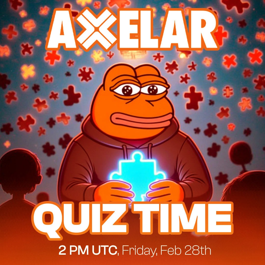 Axl_Ecosystem's tweet photo. Axelarators, imagine everything connected 🟠 ♾

Cobalt upgrade is here: fee-burning + growing token utility coming for AXL.

Quiz this Friday, Feb 28, 2 PM UTC: https://t.co/23kXhNeSqB https://t.co/cilOLuFXm4