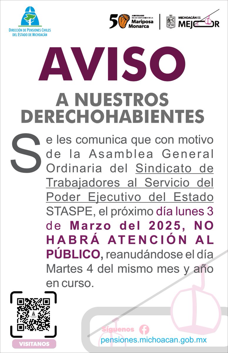 PensionesMich's tweet photo. Atento aviso! https://t.co/RX3KZmW9zX