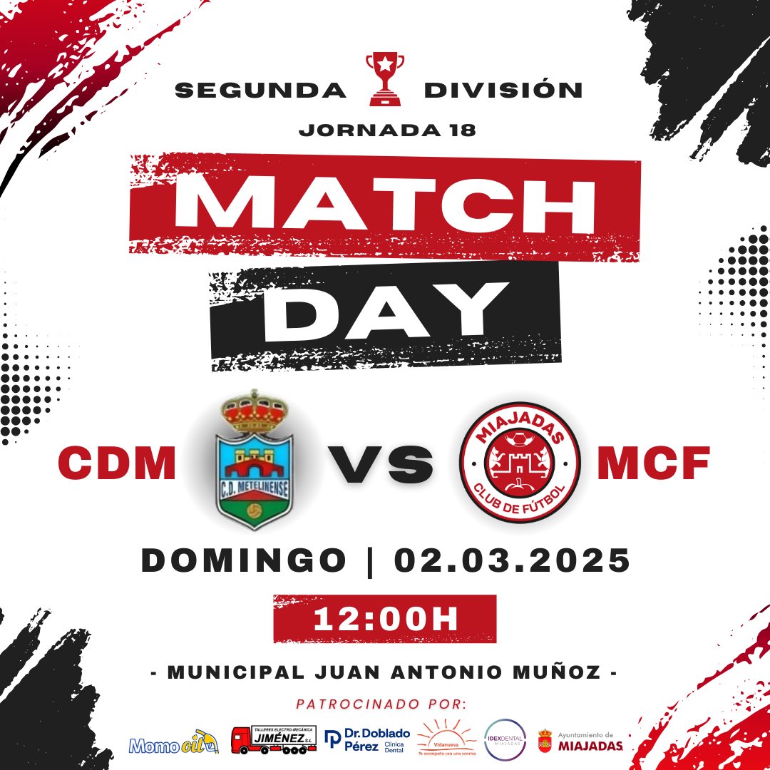 📢 Jornada 18
🆚 <a href="/cdmetelinense/">cdmetelinense</a> 
📅 Domingo 2 Marzo
🕛️ 12:00h
🏟 Municipal Juan Antonio Muñoz